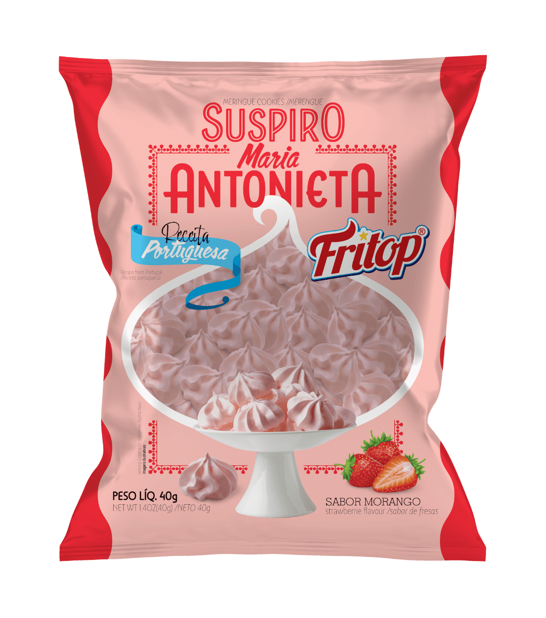 suspiro sabor morango fritop