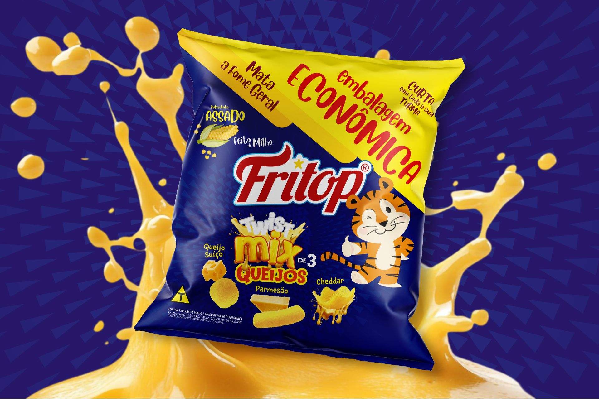 salgadinho de 3 queijos da Fritop